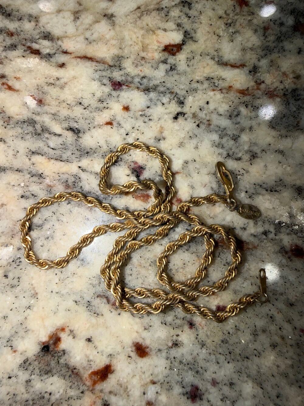 Ambassador Gold Tone Rope Chain Necklace